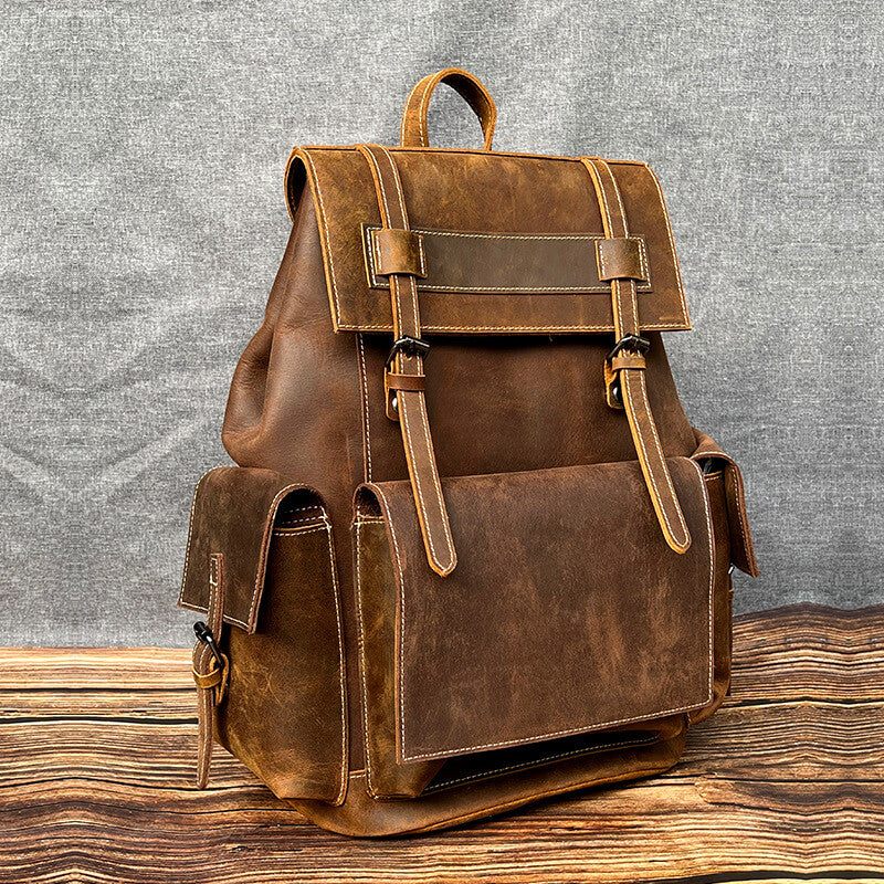 Crazy Horse Leather Backpack