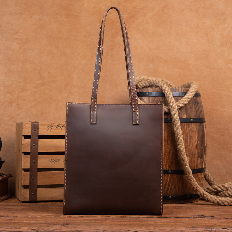 Genuine Leather Work Tote Bag