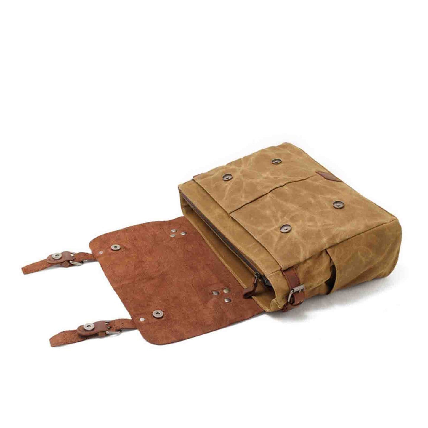 Canvas Camera Bag With Vintage Leather Cover