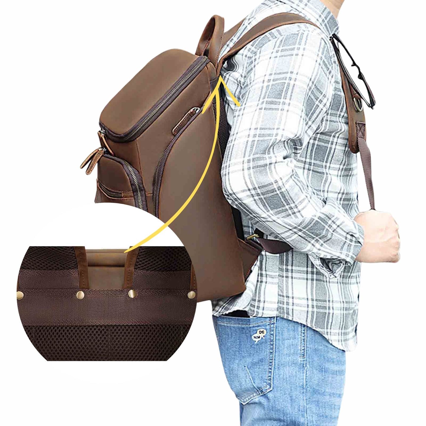 Comfortable Vintage Leather Backpack