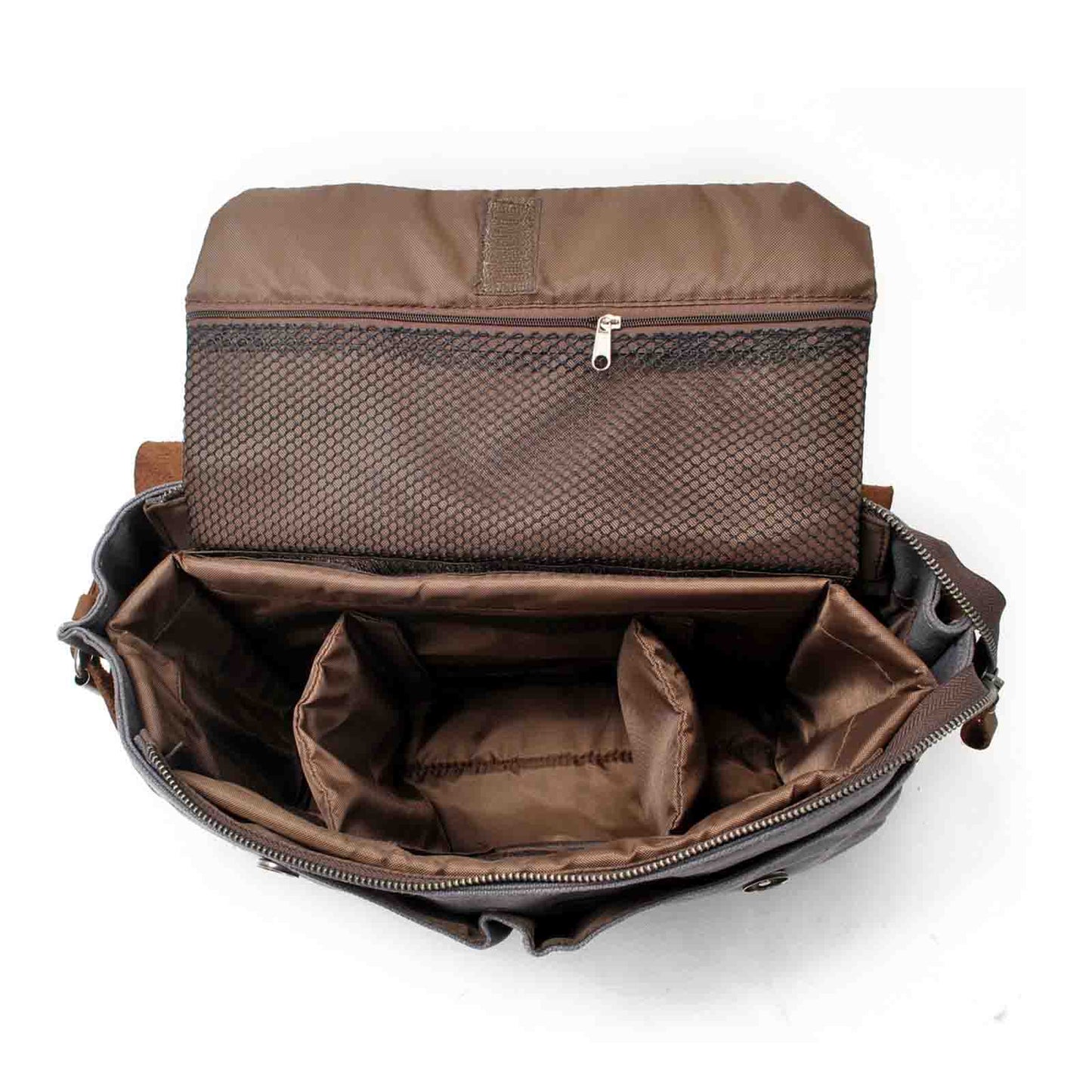Canvas Camera Bag With Vintage Leather Cover