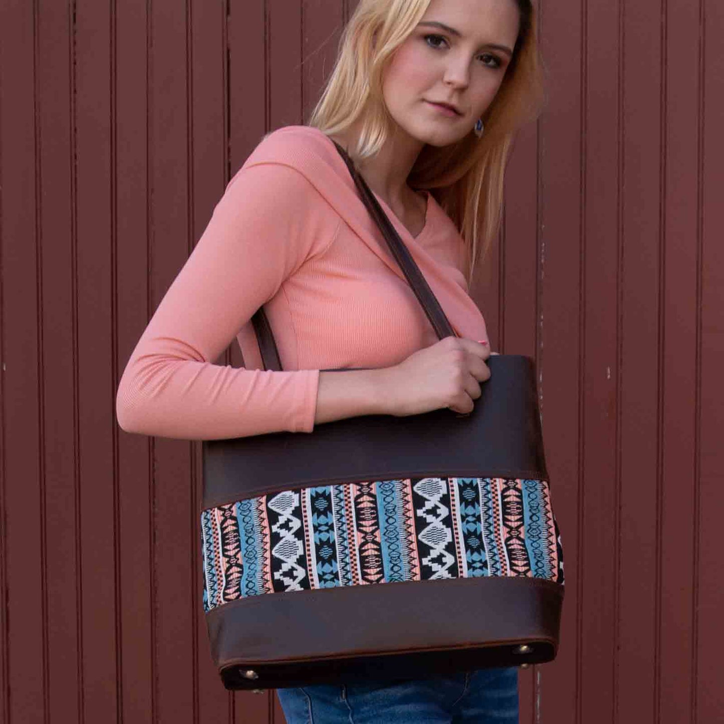 Genuine Leather Work Tote