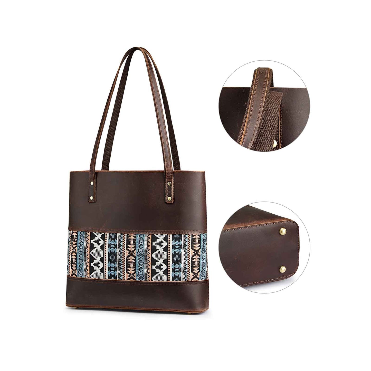 Genuine Leather Work Tote