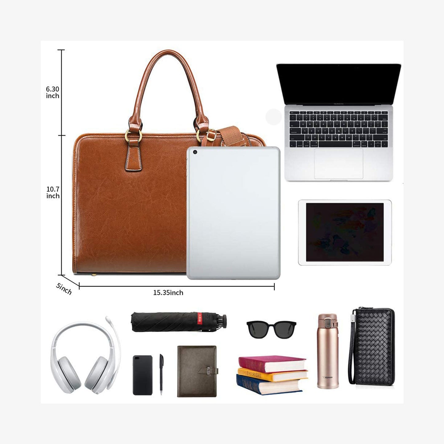 Genuine Leather Briefcase for Women