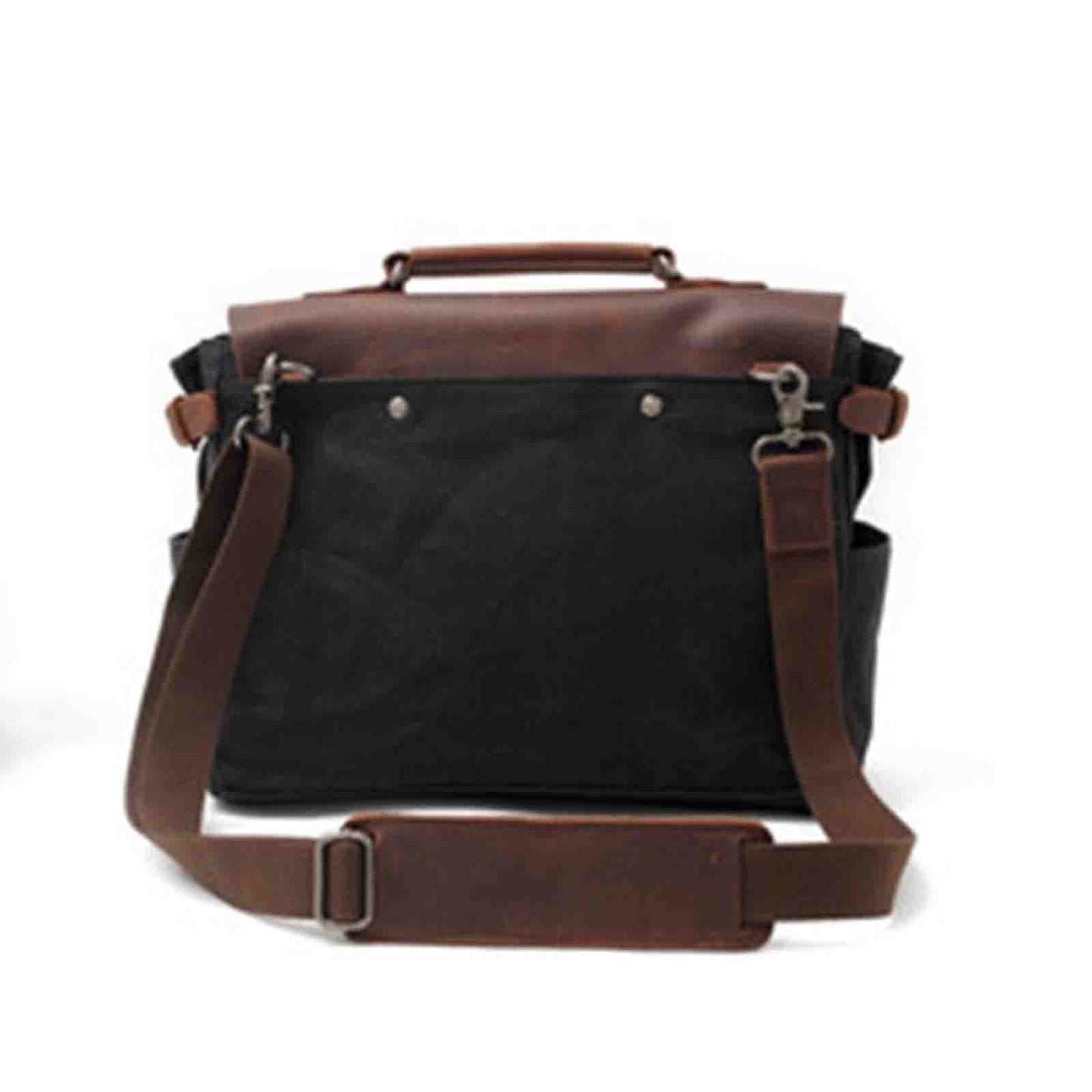 Canvas Camera Bag With Vintage Leather Cover