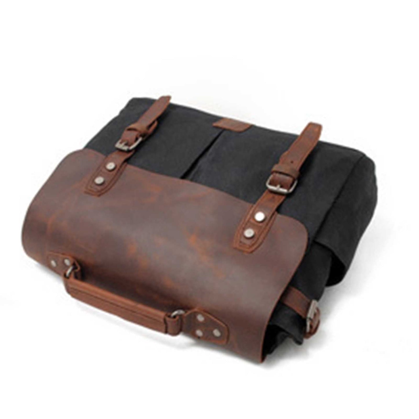 Canvas Camera Bag With Vintage Leather Cover