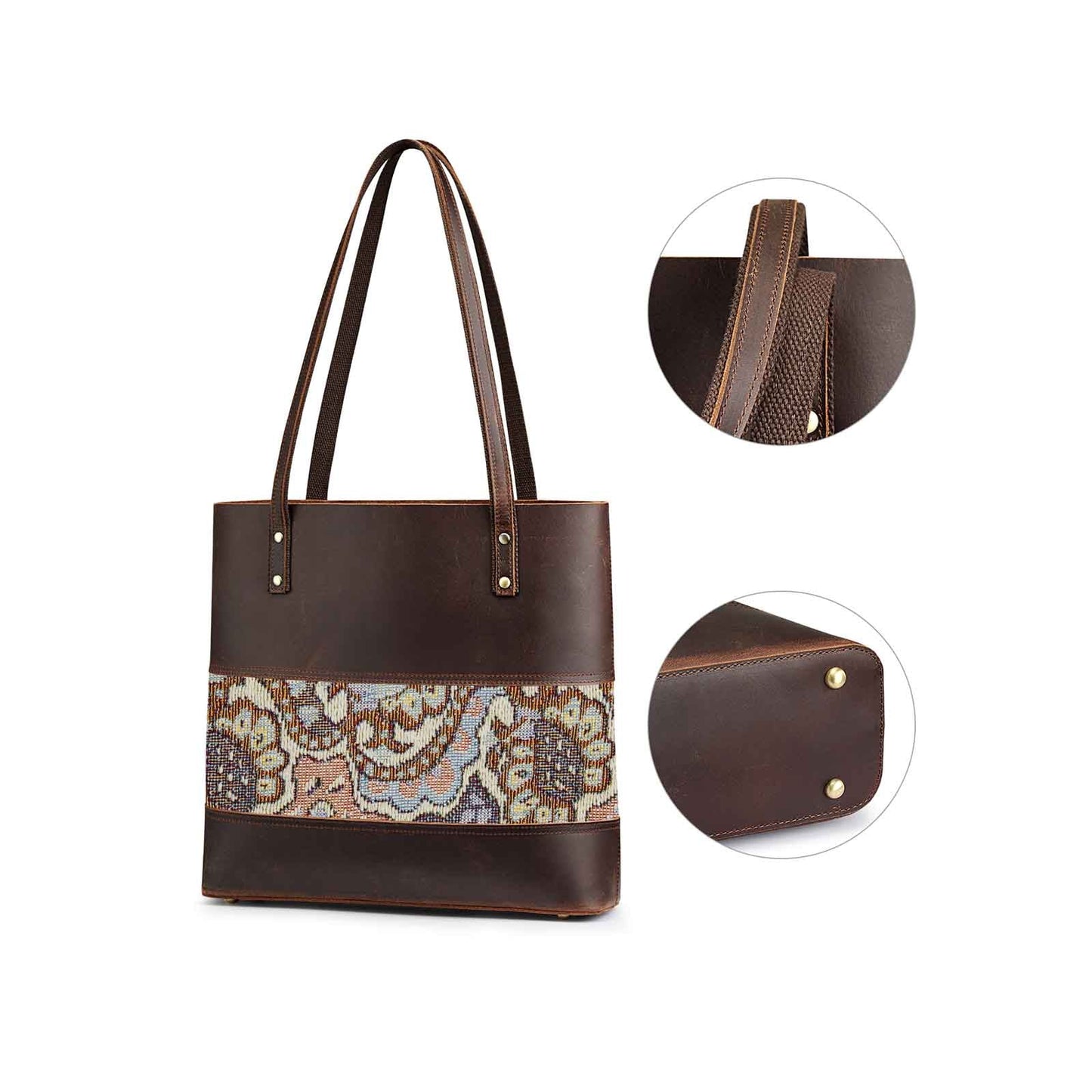 Genuine Leather Work Tote