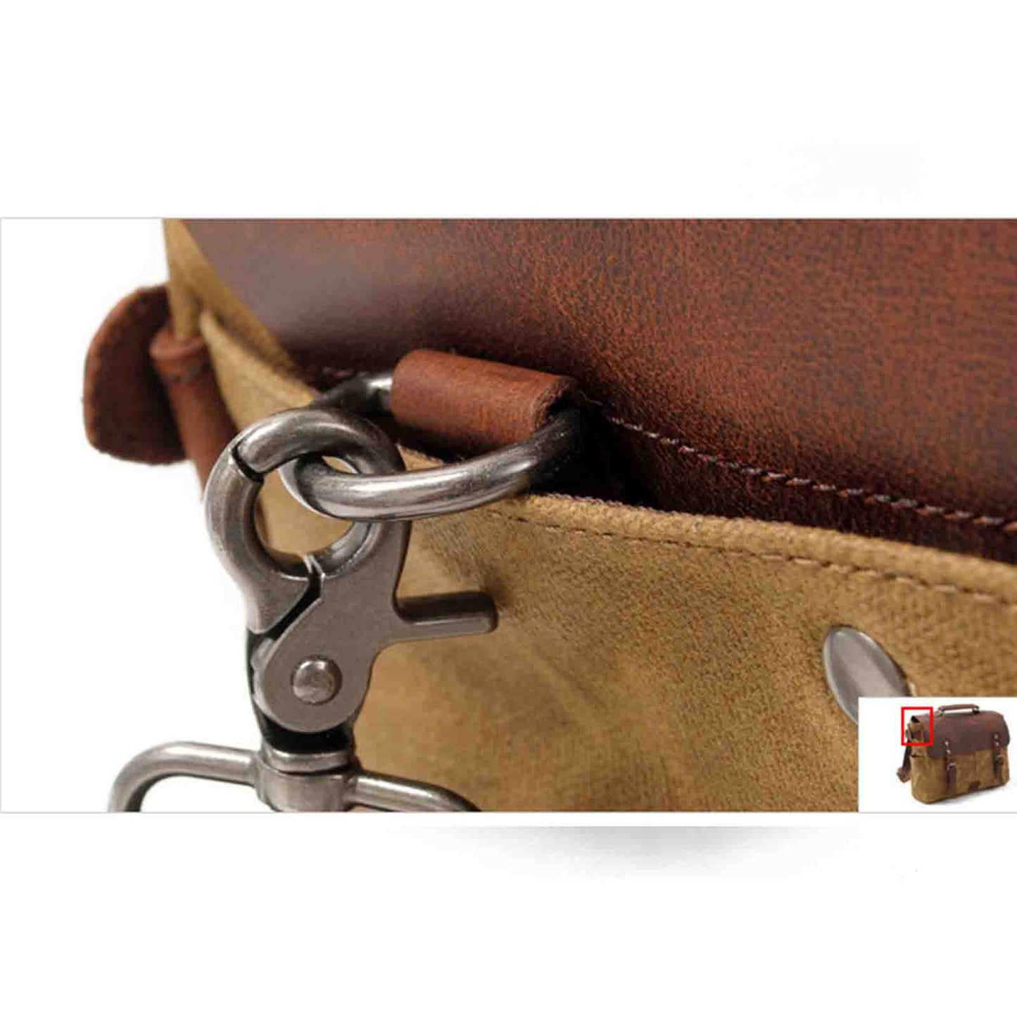 Canvas Camera Bag With Vintage Leather Cover