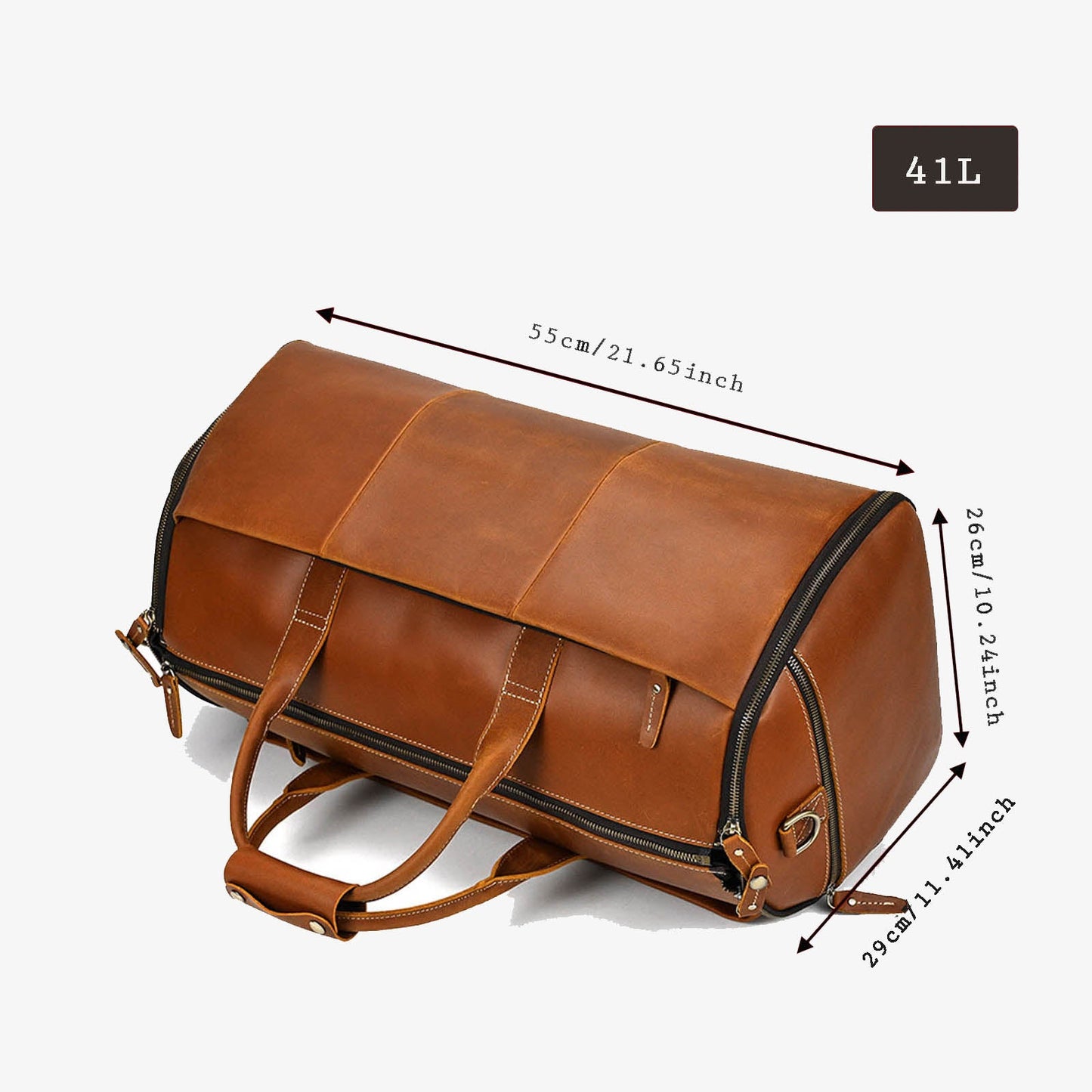 40L Classical Leather Garment Duffel Bag For Men