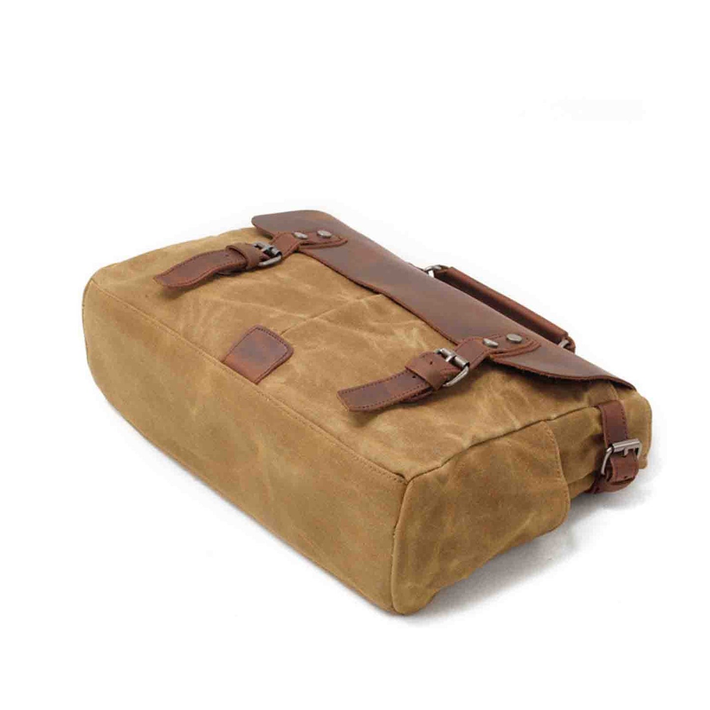 Canvas Camera Bag With Vintage Leather Cover