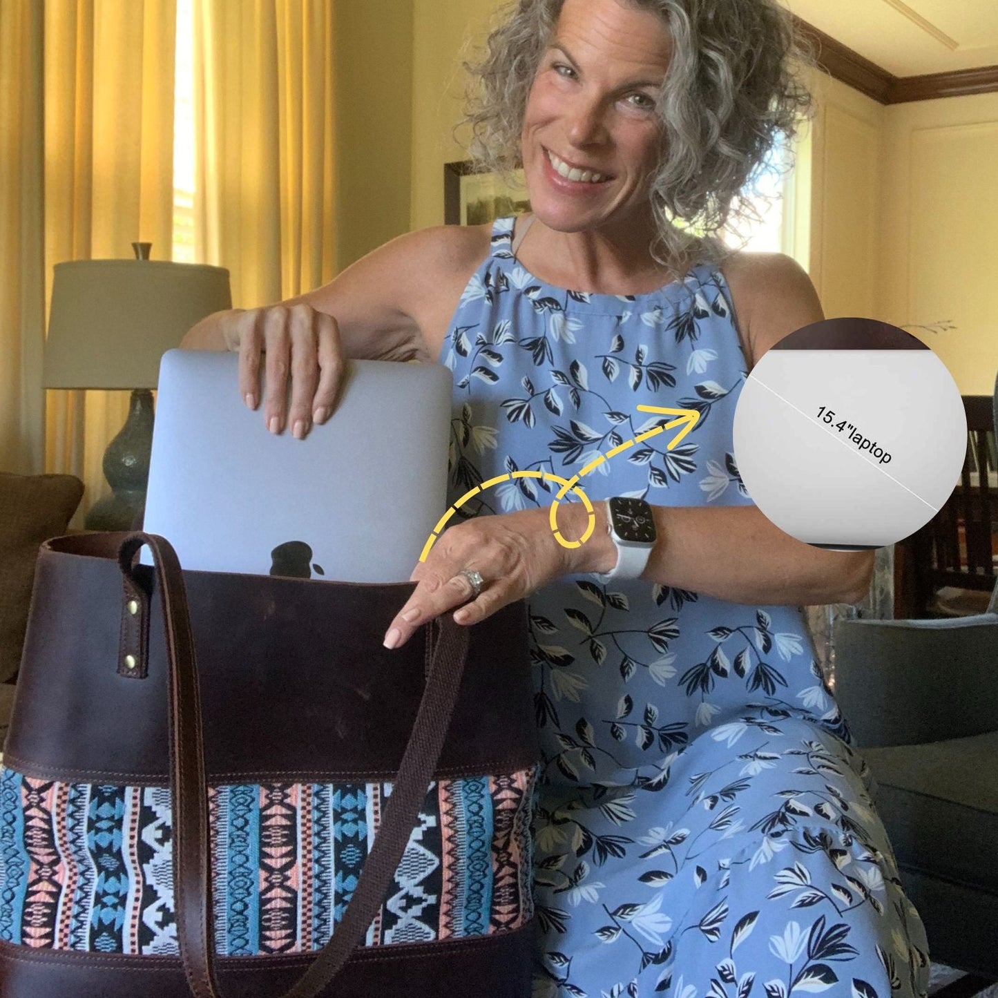 Genuine Leather Work Tote