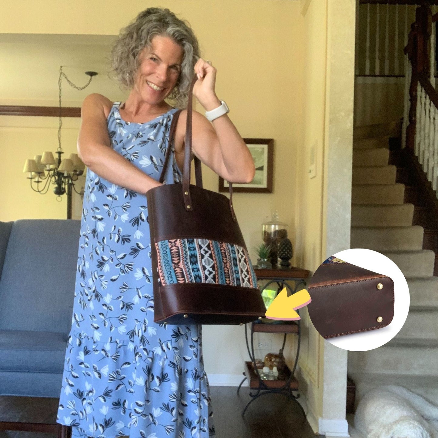 Genuine Leather Work Tote