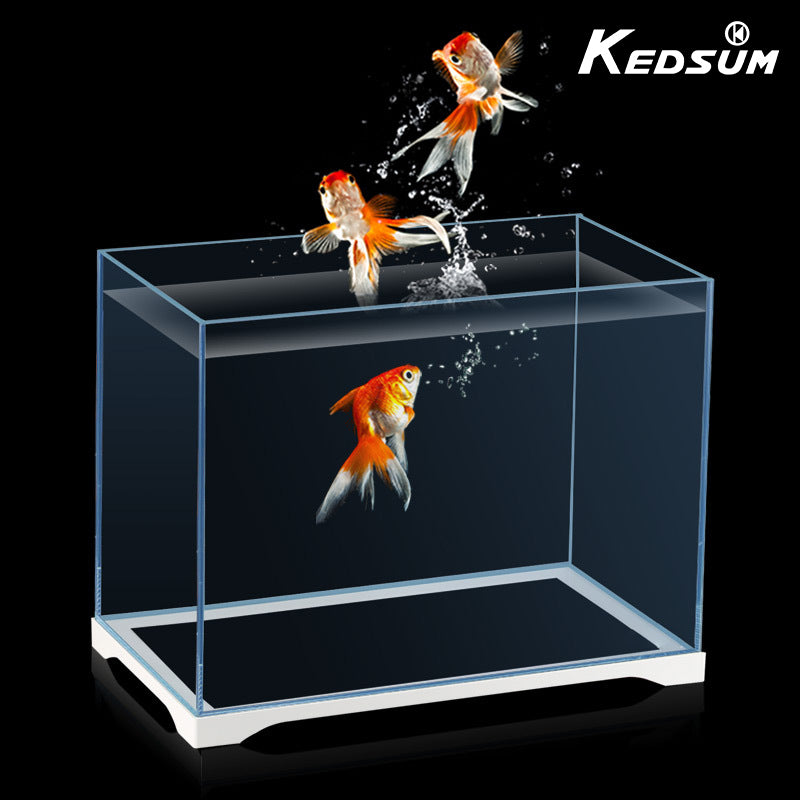 KEDSUM Indoor aquaria Fish tank small aquarium desktop glass living room landscaping water plant tank fighting fish tank turtle tank