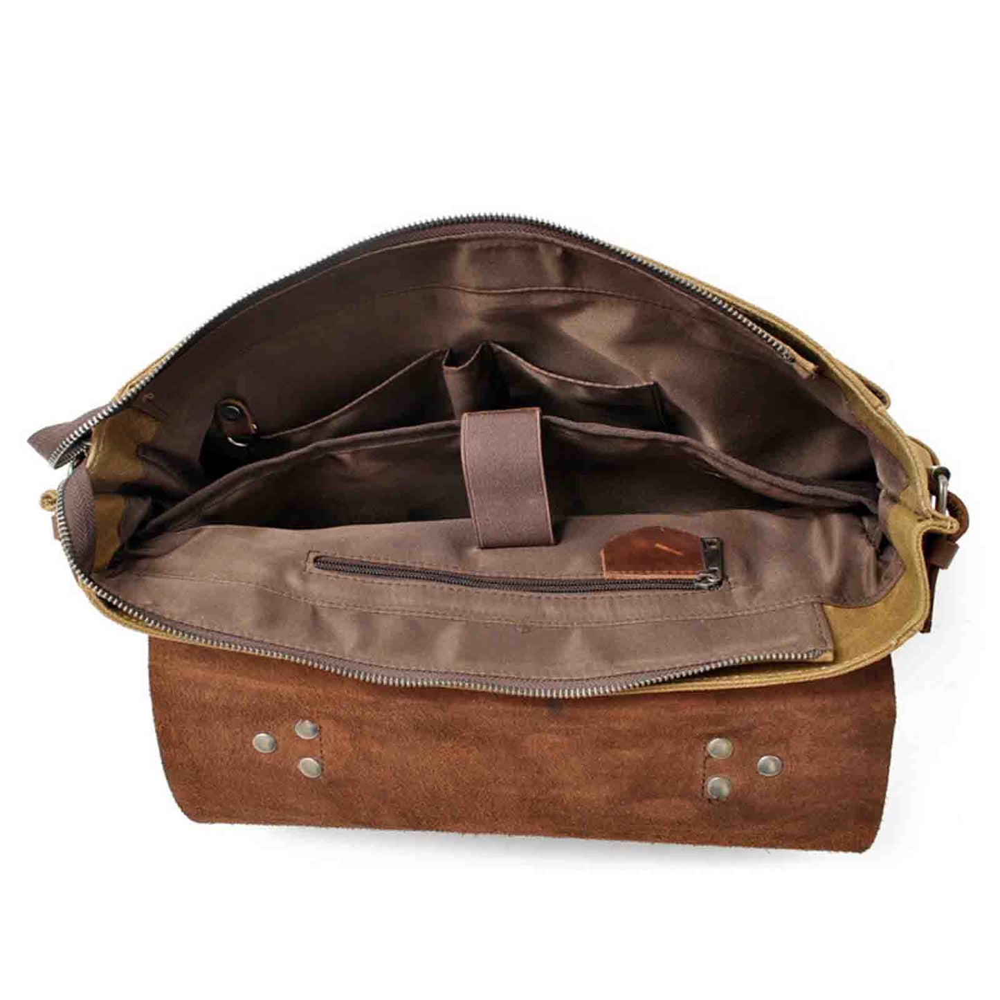 Canvas Camera Bag With Vintage Leather Cover