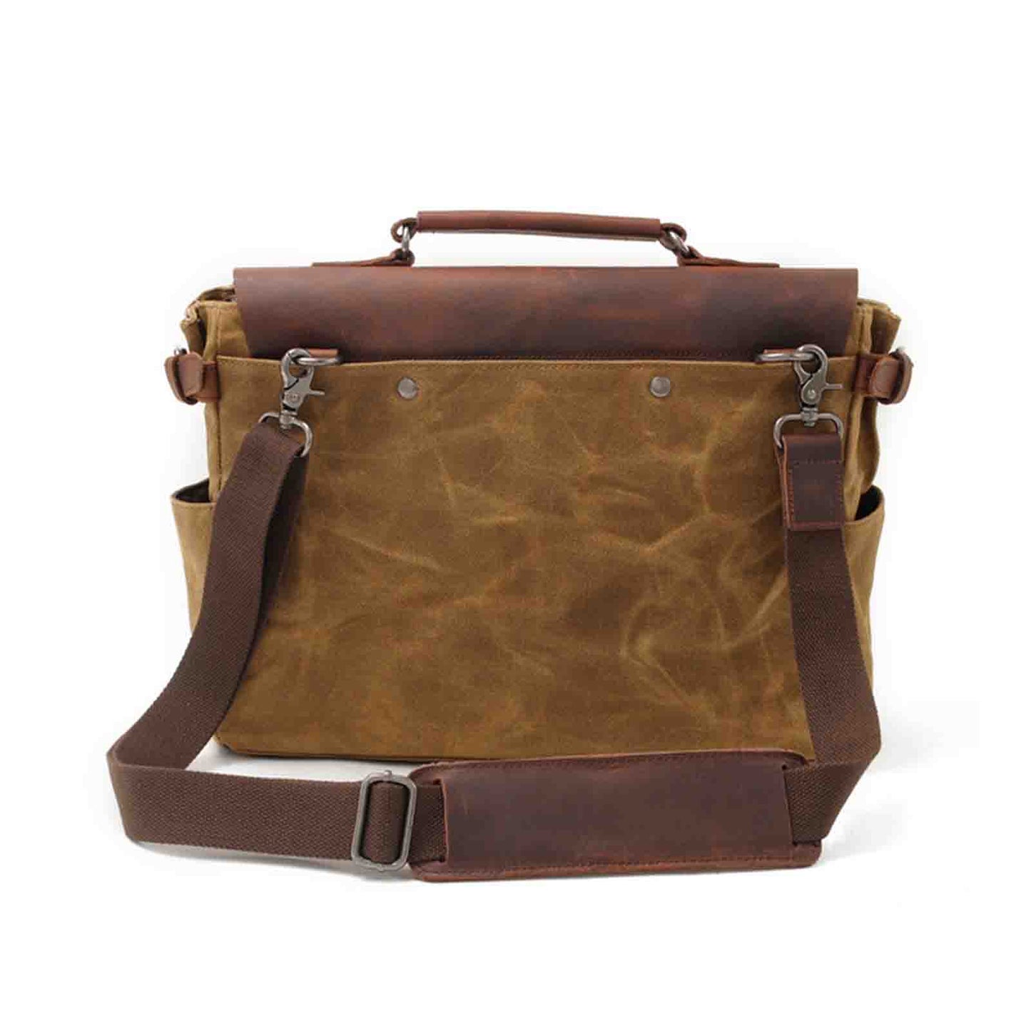 Canvas Camera Bag With Vintage Leather Cover