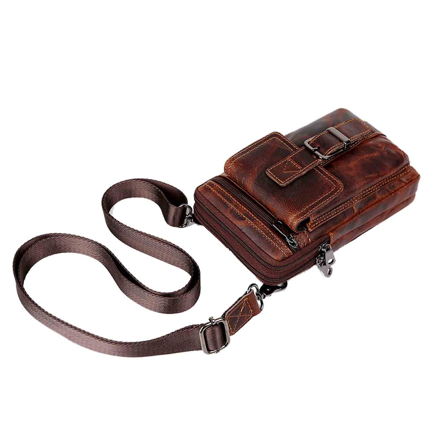 Genuine Leather Cellphone Belt Bag