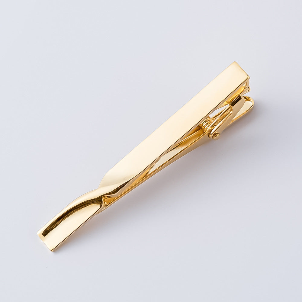 easyso Spot exquisite electroplated gold and silver twisted tie clip Foreign trade hot-selling men's tie clip wholesale