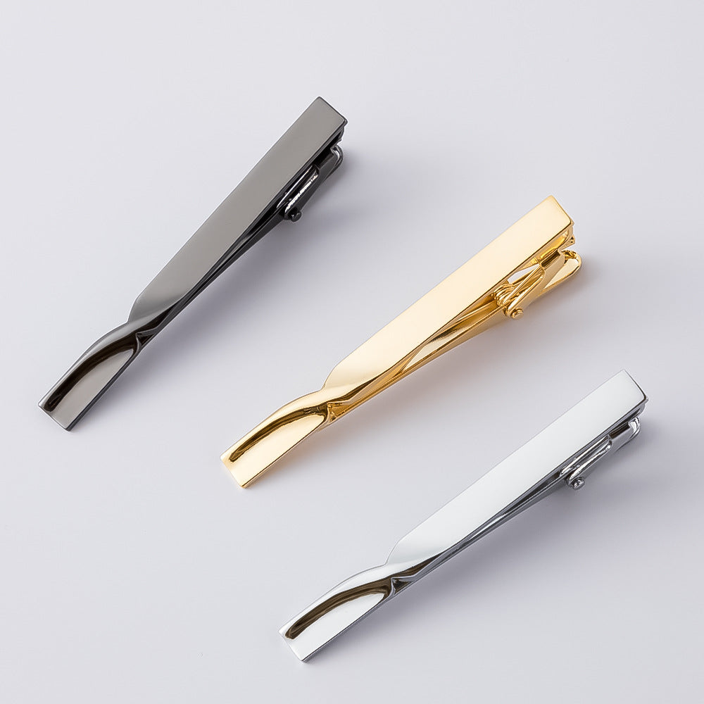 easyso Spot exquisite electroplated gold and silver twisted tie clip Foreign trade hot-selling men's tie clip wholesale