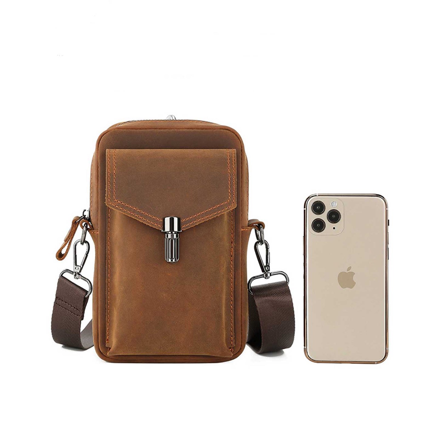Genuine Leather Cellphone Belt Bag