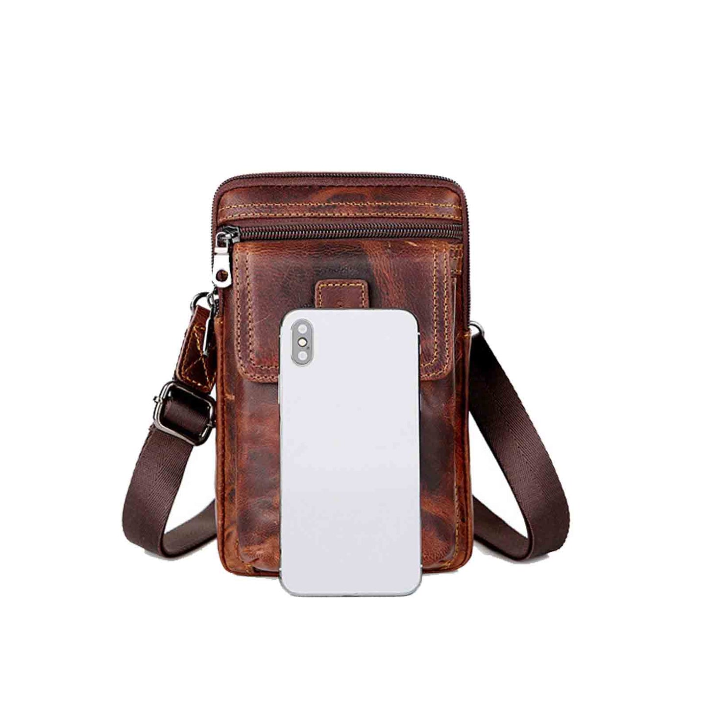Genuine Leather Cellphone Belt Bag
