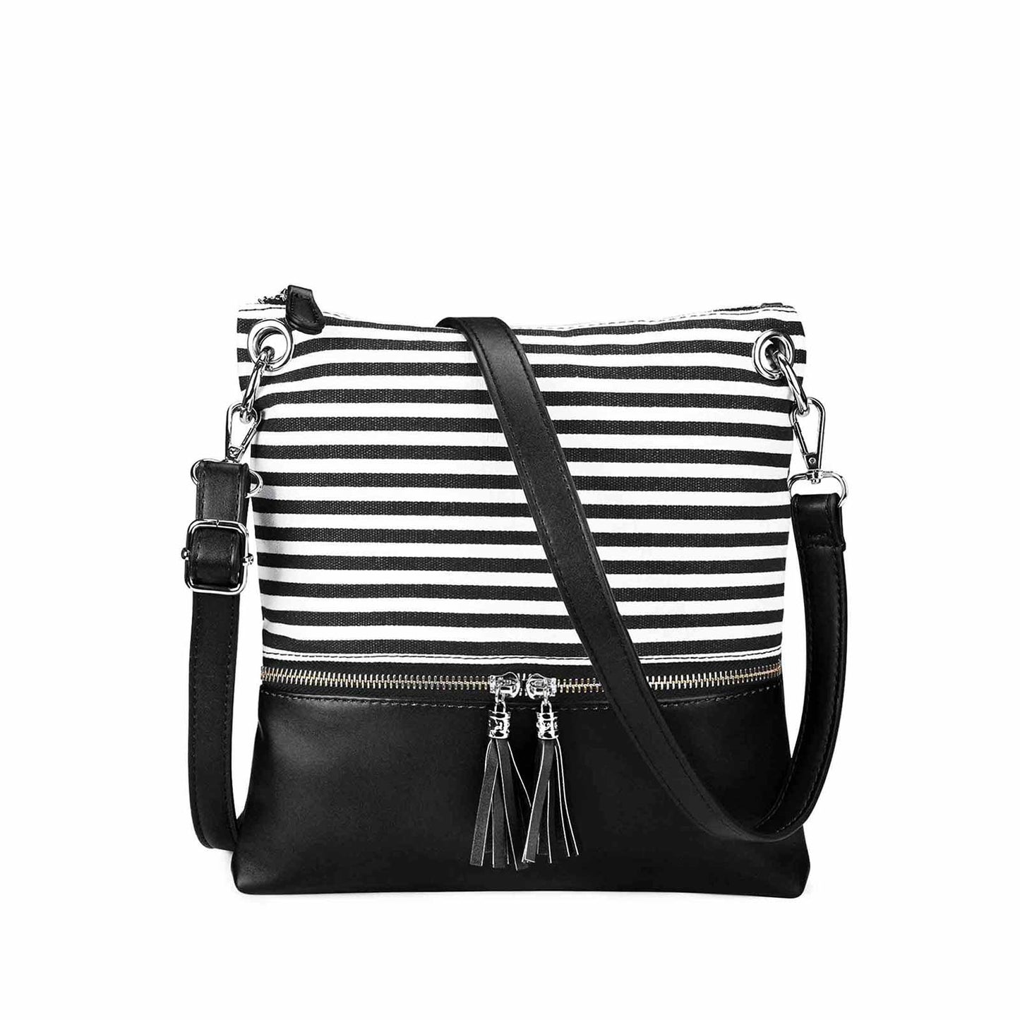 Canvas PU Leather Crossbody Bag