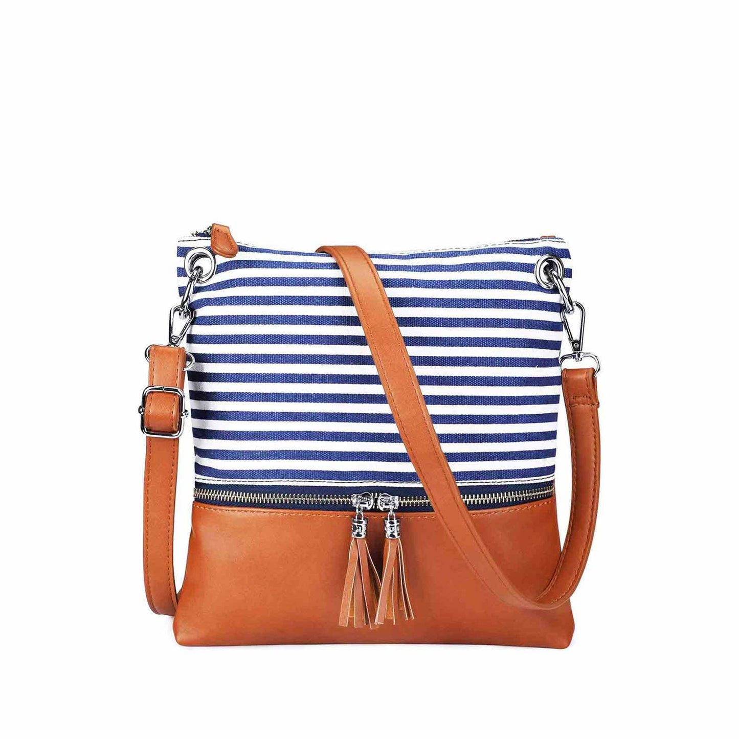 Canvas PU Leather Crossbody Bag