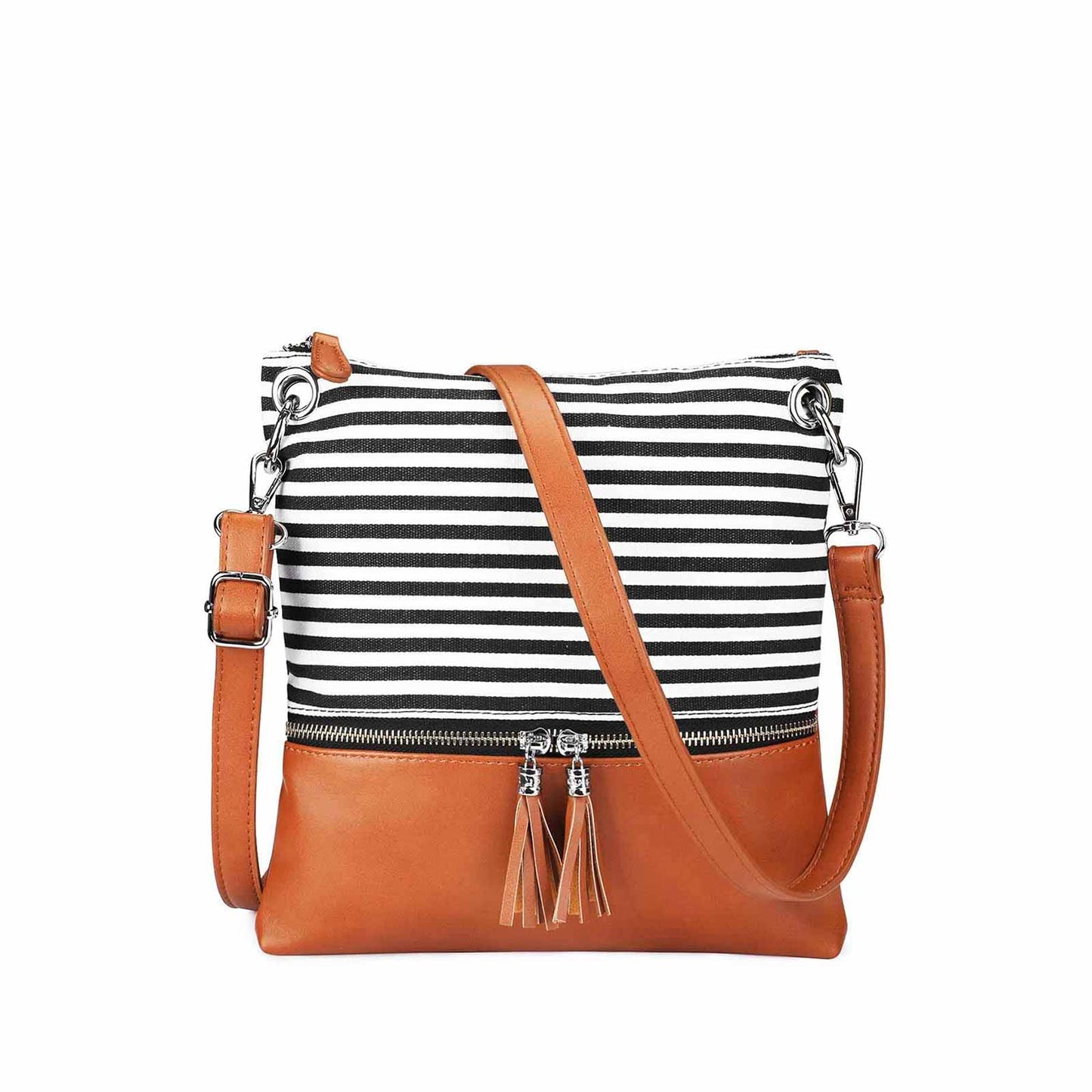 Canvas PU Leather Crossbody Bag