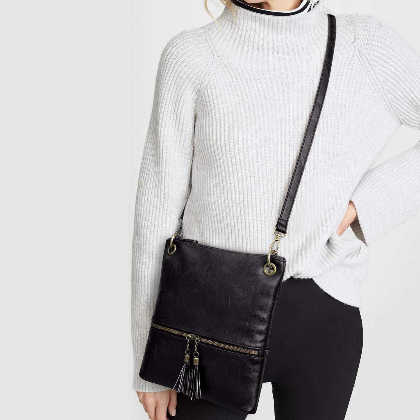 Canvas PU Leather Crossbody Bag