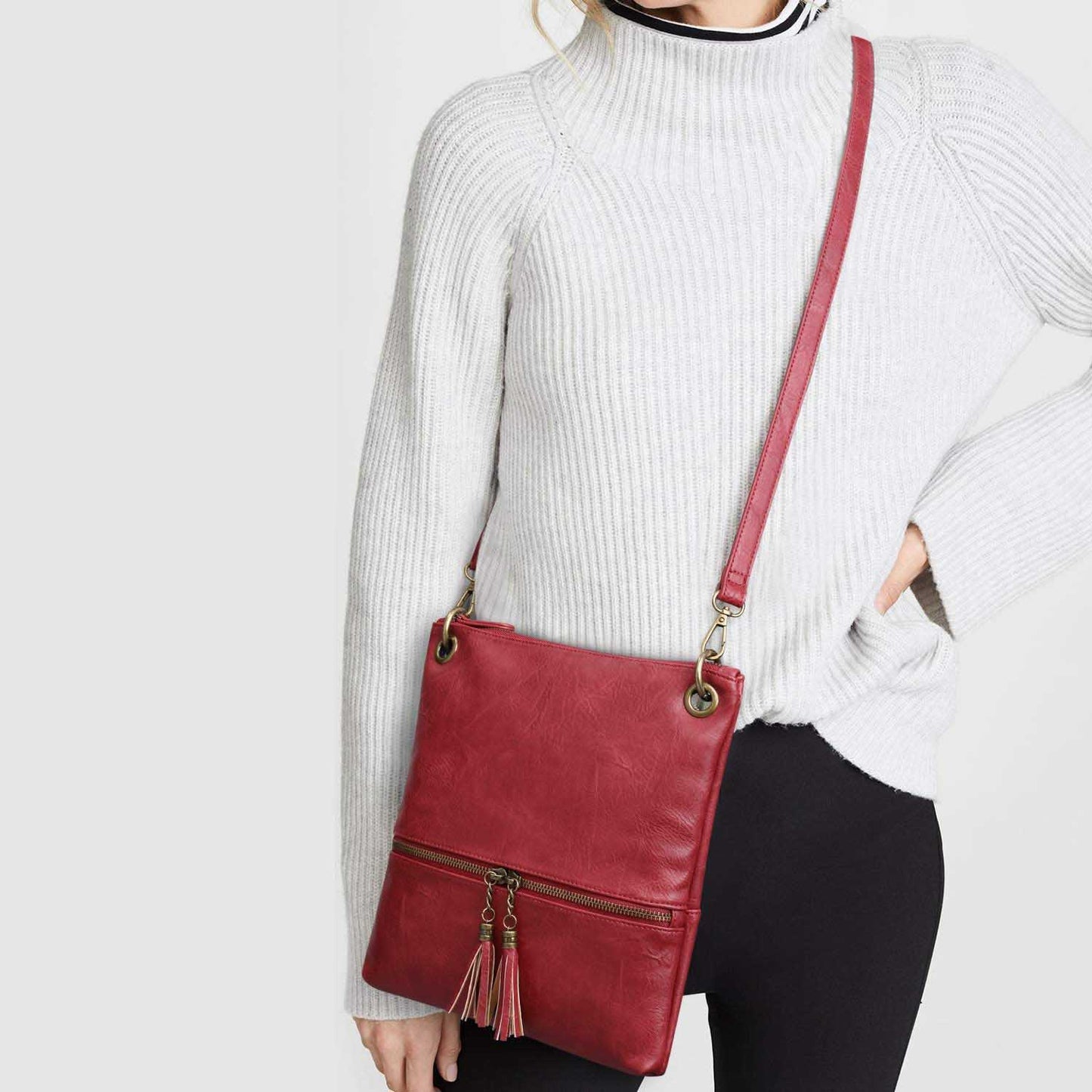 Canvas PU Leather Crossbody Bag