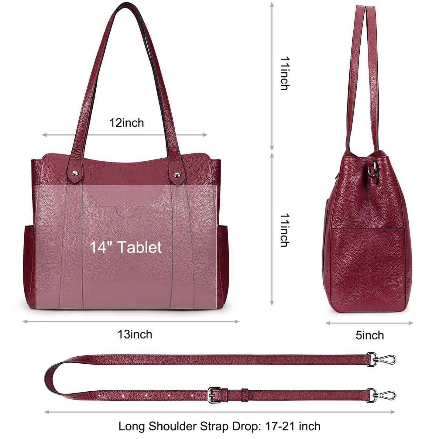 Genuine Leather Work Tote