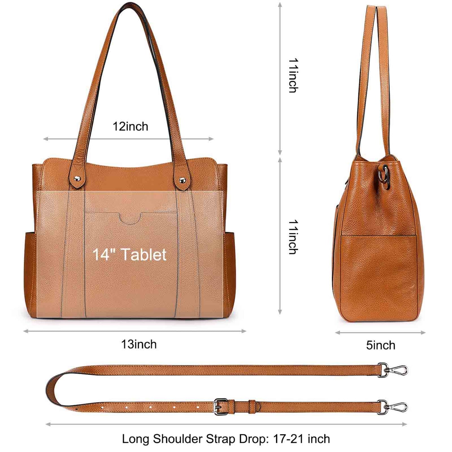 Genuine Leather Work Tote