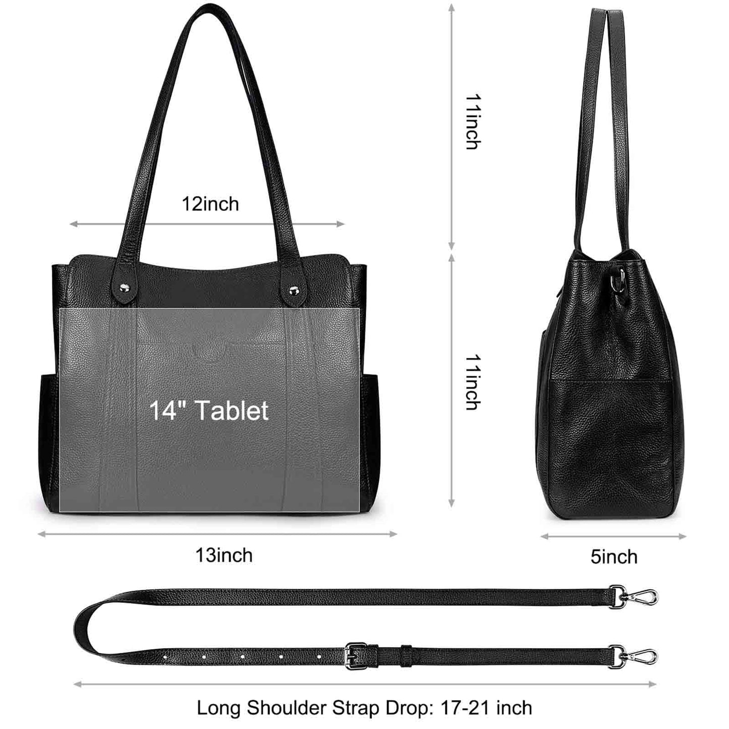 Genuine Leather Work Tote