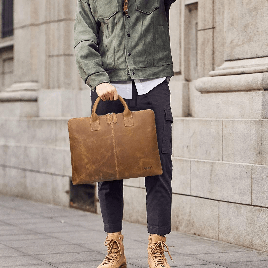 Genuine Leather Laptop Briefcase