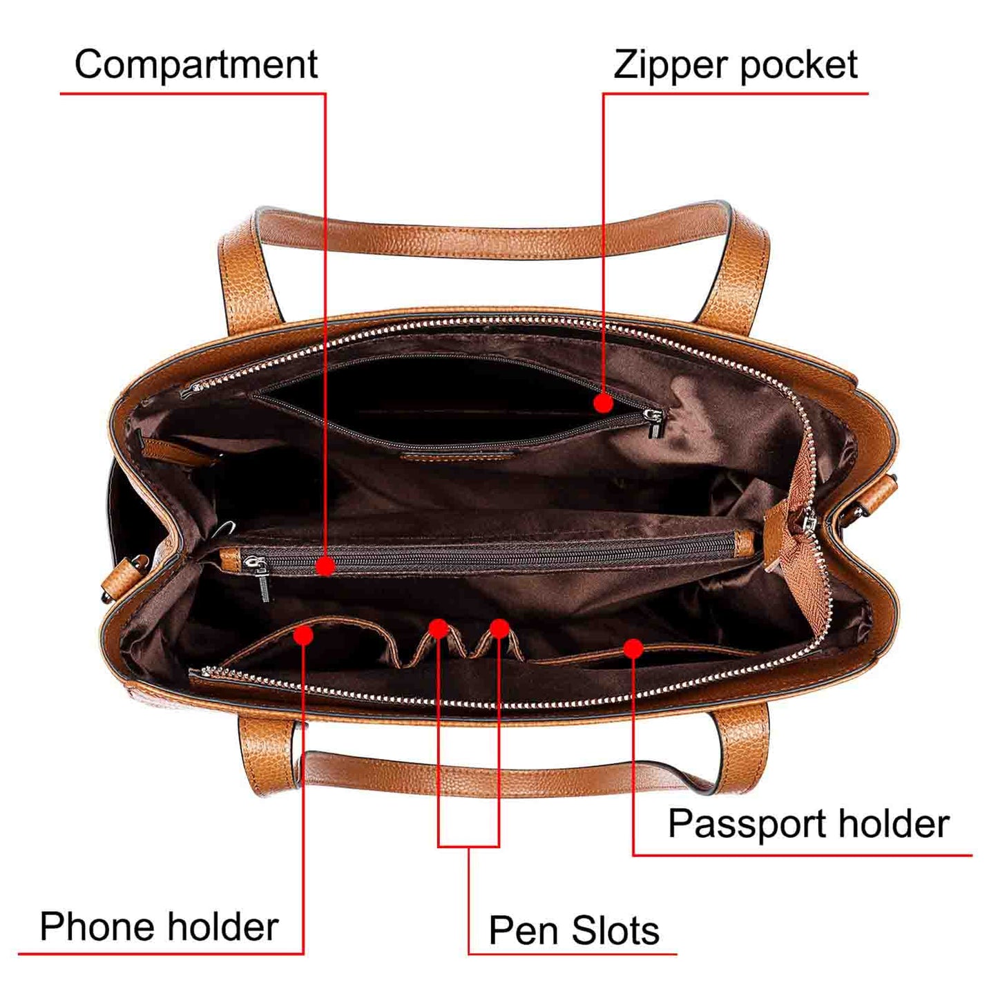 Genuine Leather Work Tote