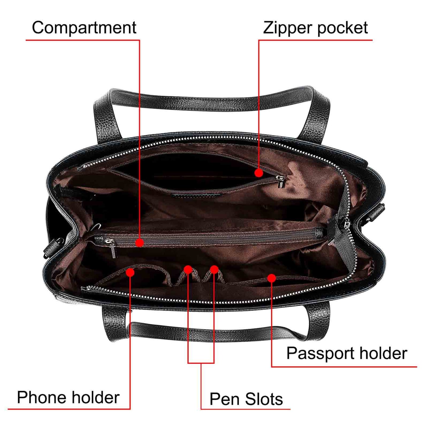 Genuine Leather Work Tote