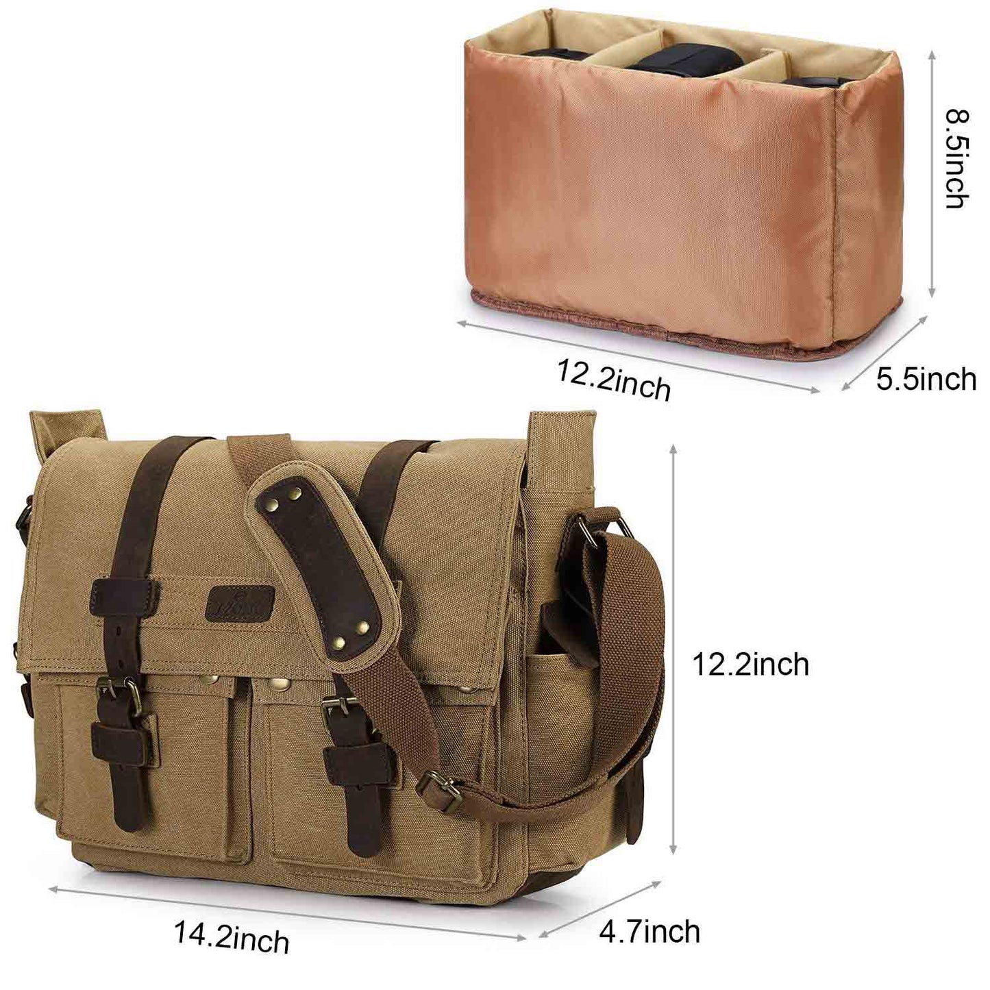 Canvas Camera Messenger Bag