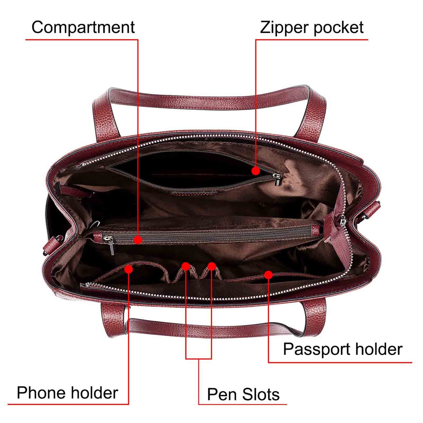 Genuine Leather Work Tote