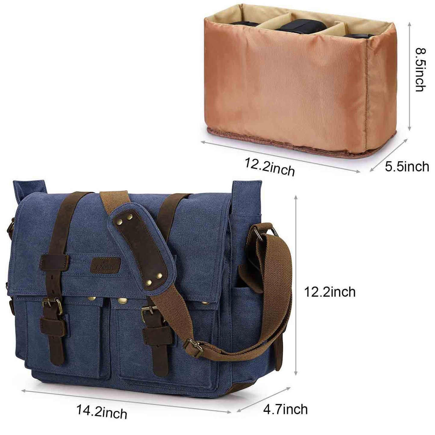 Canvas Camera Messenger Bag
