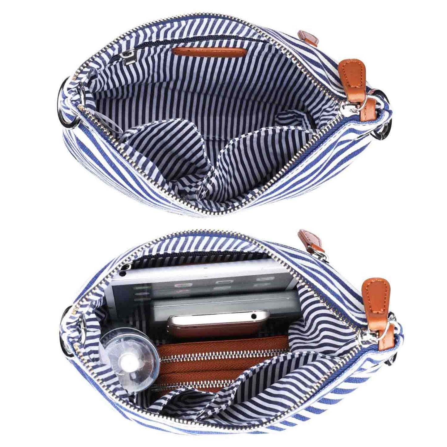 Canvas PU Leather Crossbody Bag
