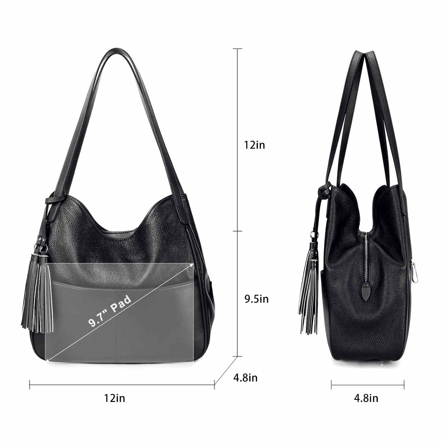 Hobo Tote Bag with Tassel