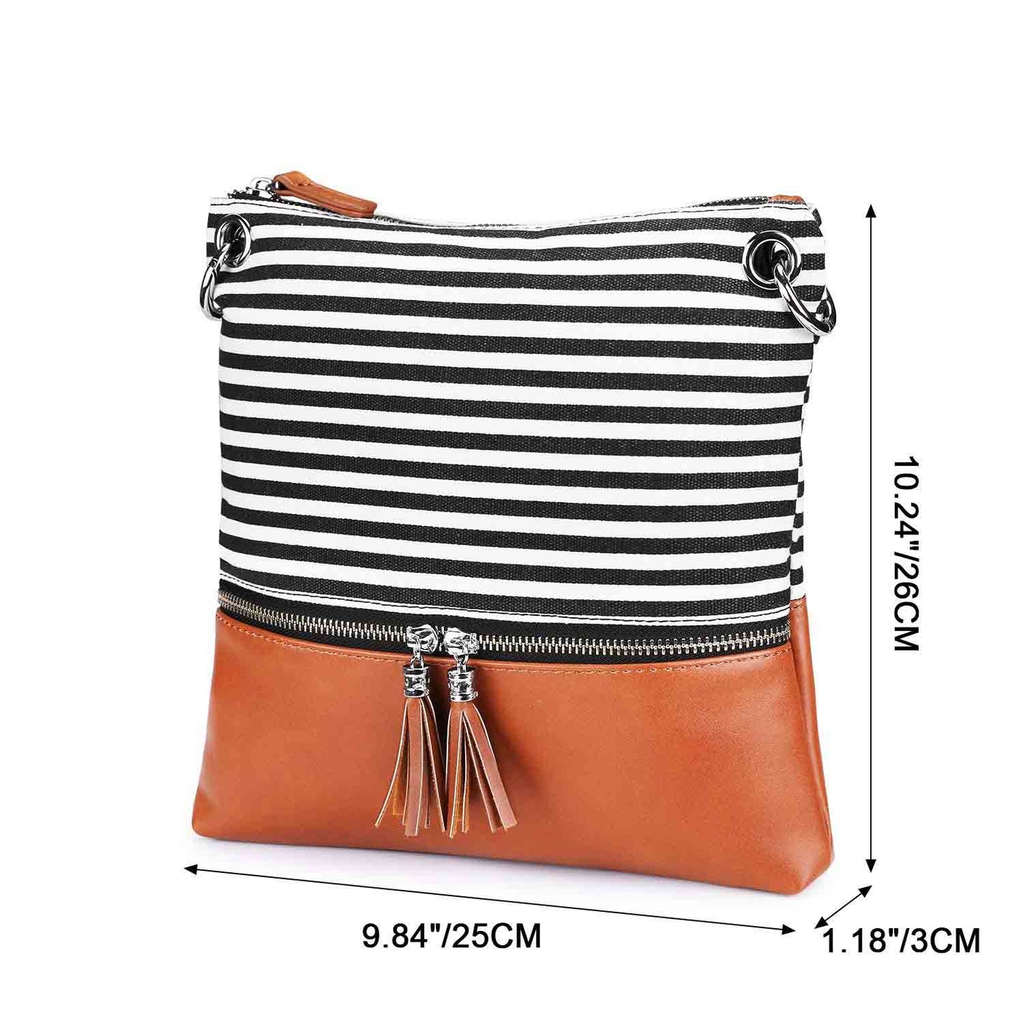 Canvas PU Leather Crossbody Bag
