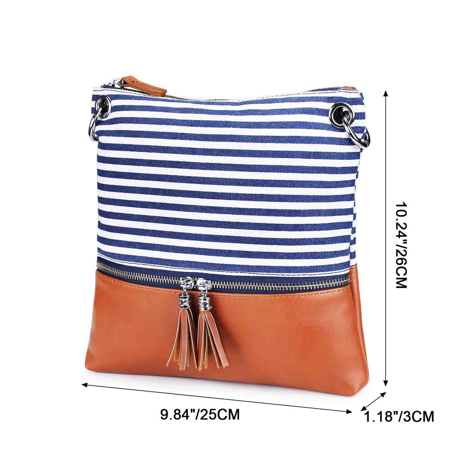 Canvas PU Leather Crossbody Bag