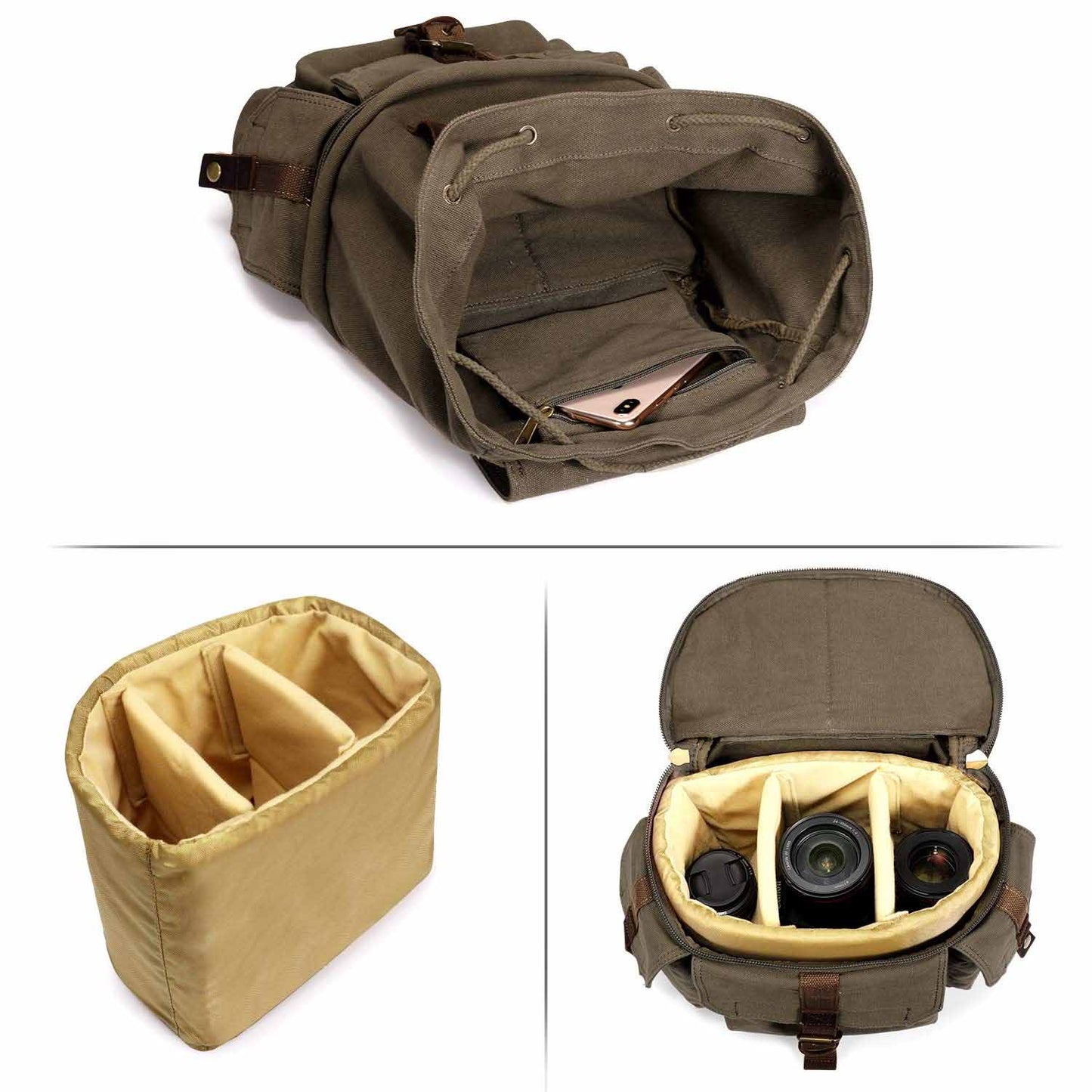 Canvas DSLR SLR Camera Backpack