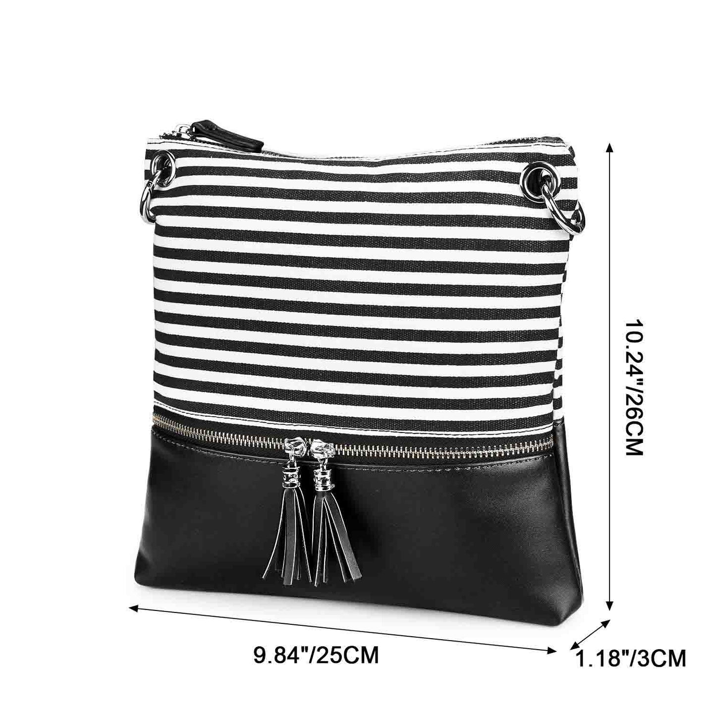 Canvas PU Leather Crossbody Bag