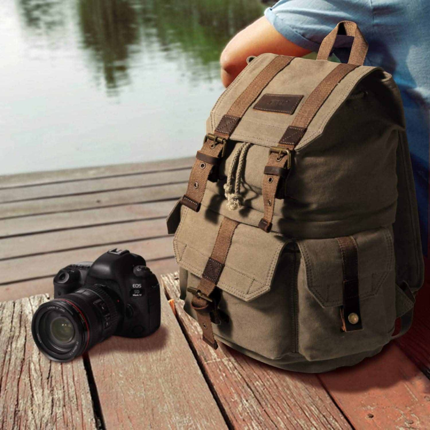 Canvas DSLR SLR Camera Backpack