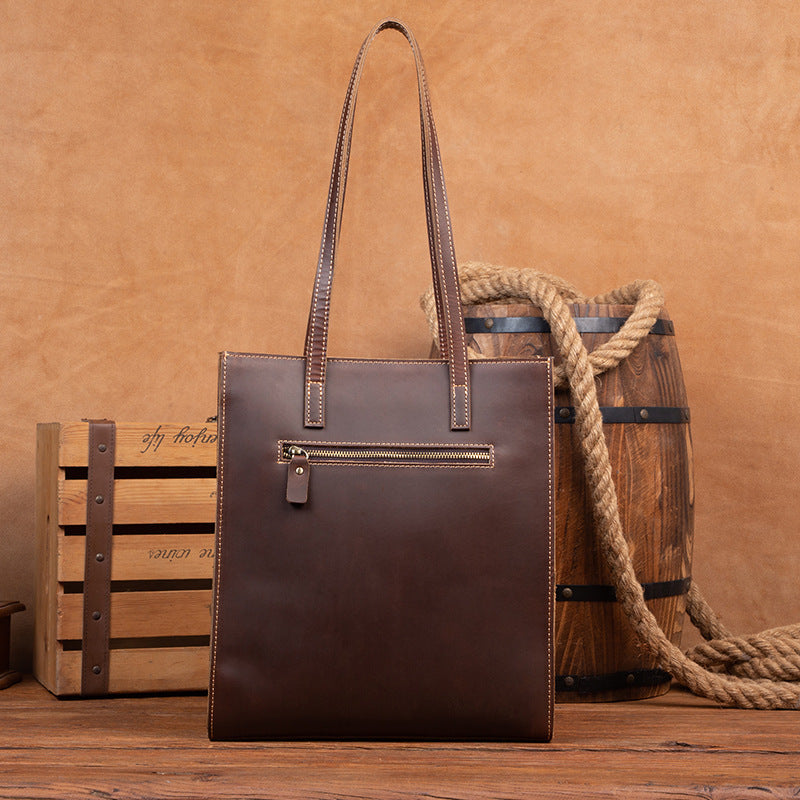 Genuine Leather Work Tote Bag