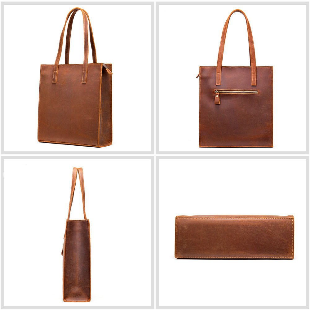 Genuine Leather Work Tote Bag