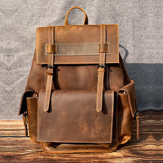 Crazy Horse Leather Backpack