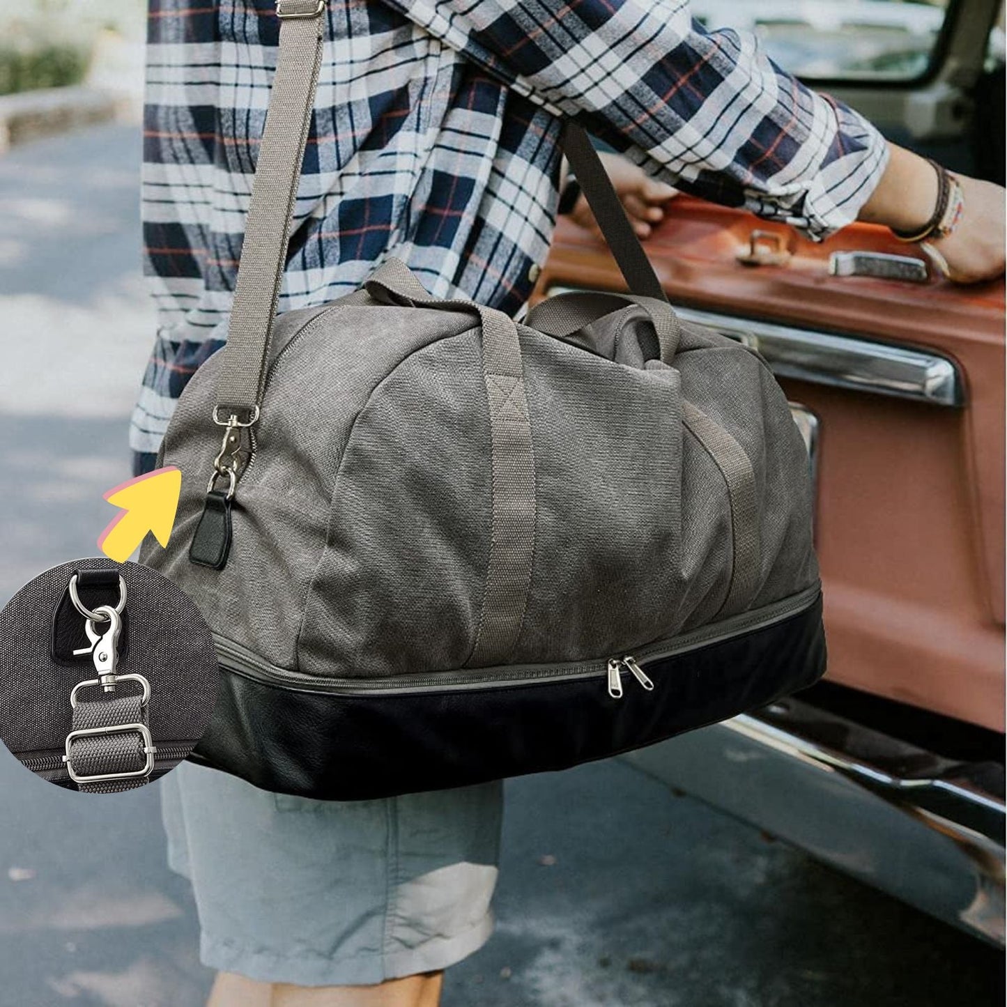 60L Canvas Duffel Bag