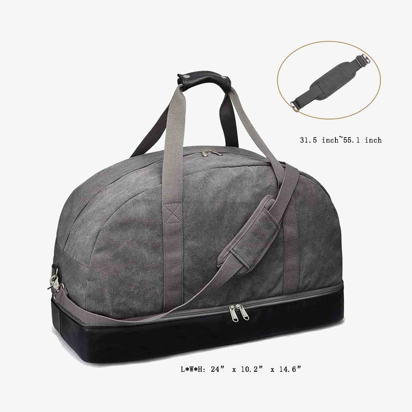 60L Canvas Duffel Bag